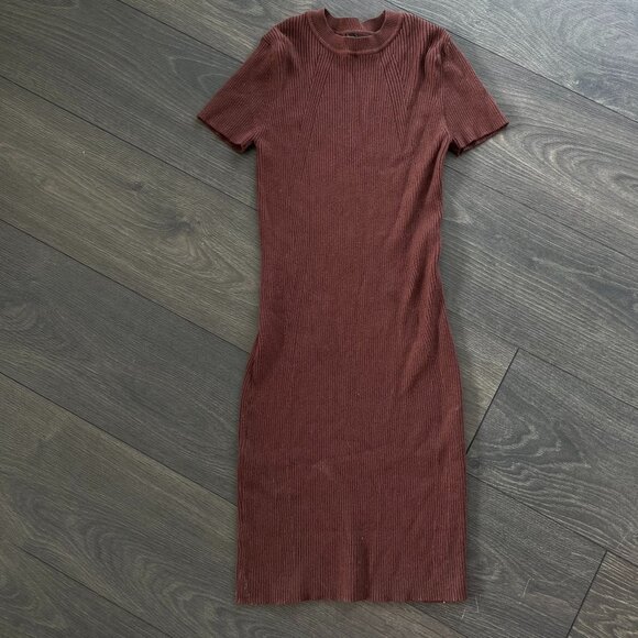 Dynamite Brown / Mocha Sweater Dress Bodycon - Size Small - Picture 5 of 6